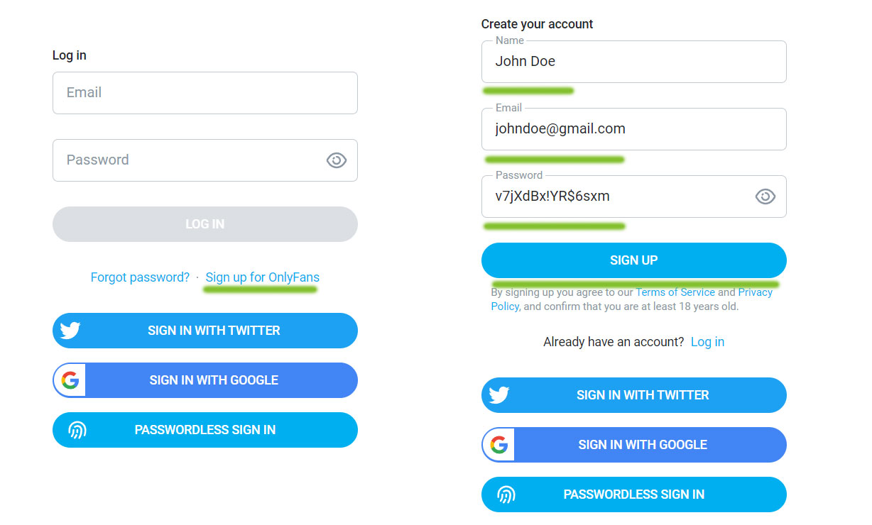 OnlyFans Account Registration